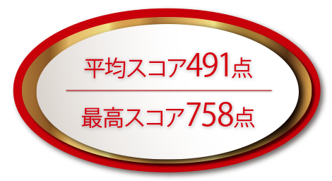 平均スコア486点　最高スコア787点