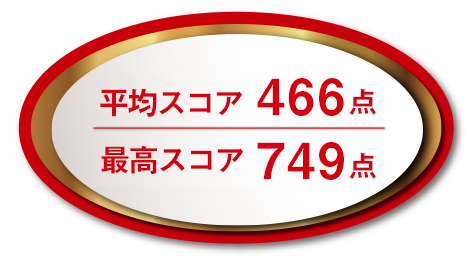 平均スコア529点　最高スコア832点
