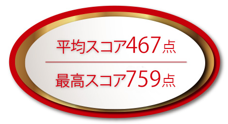 平均スコア529点　最高スコア832点